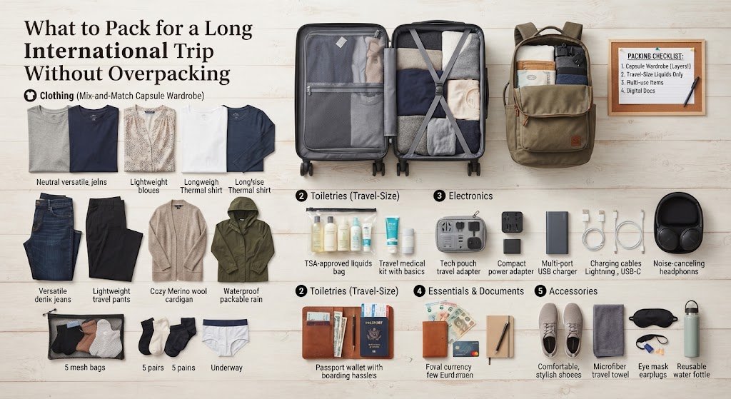 What to Pack for a Long International Trip Without Overpacking
